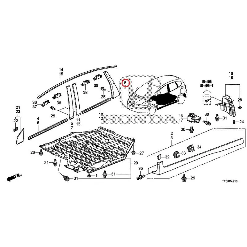 [NEW] JDM HONDA FIT GE8 2012 Molding/Side Sill Garnish GENUINE OEM - Image 18