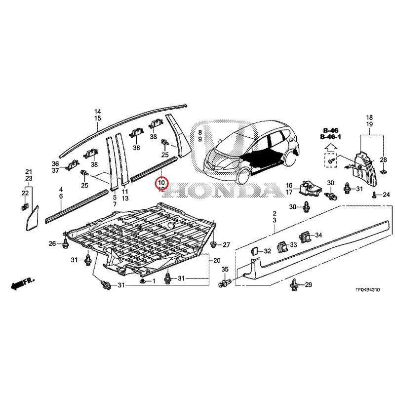 [NEW] JDM HONDA FIT GE8 2012 Molding/Side Sill Garnish GENUINE OEM - Image 20