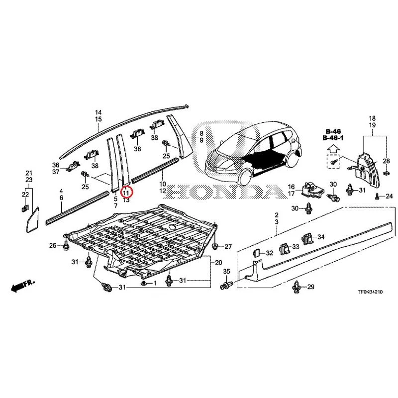 [NEW] JDM HONDA FIT GE8 2012 Molding/Side Sill Garnish GENUINE OEM - Image 21