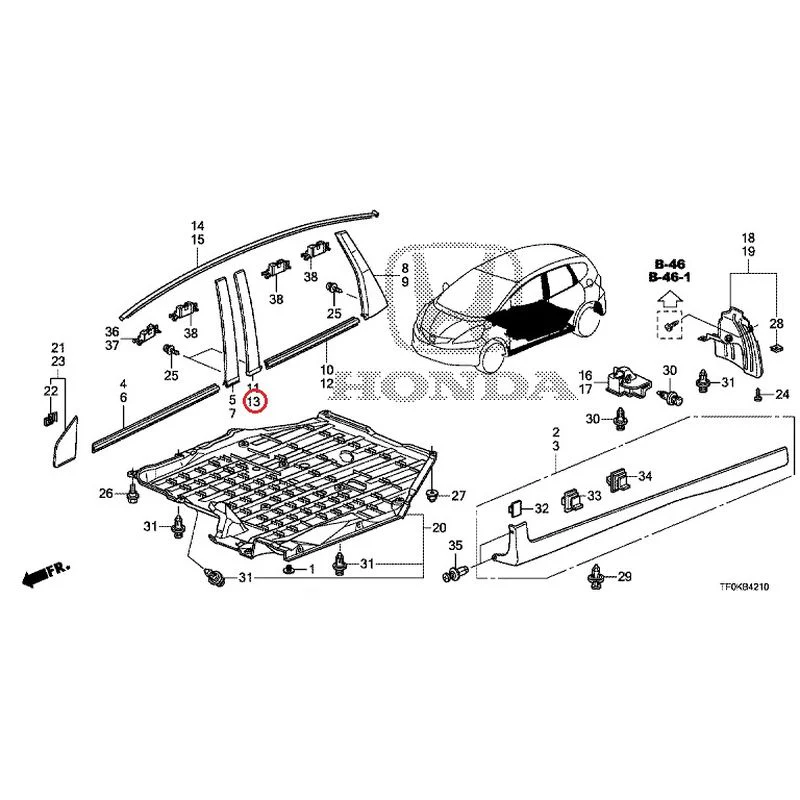 [NEW] JDM HONDA FIT GE8 2012 Molding/Side Sill Garnish GENUINE OEM - Image 23