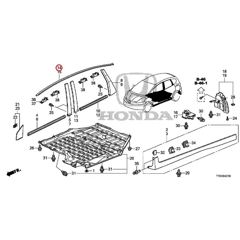 [NEW] JDM HONDA FIT GE8 2012 Molding/Side Sill Garnish GENUINE OEM - Image 24