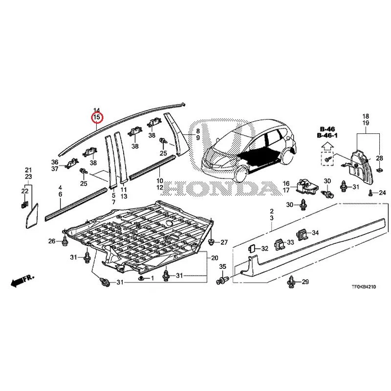 [NEW] JDM HONDA FIT GE8 2012 Molding/Side Sill Garnish GENUINE OEM - Image 25