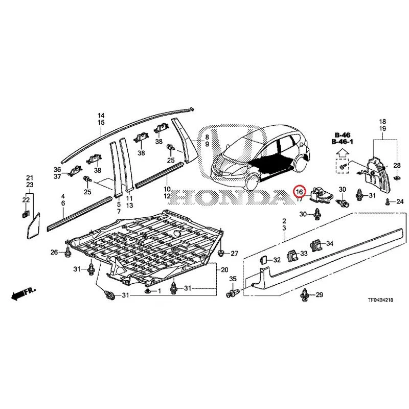 [NEW] JDM HONDA FIT GE8 2012 Molding/Side Sill Garnish GENUINE OEM - Image 26