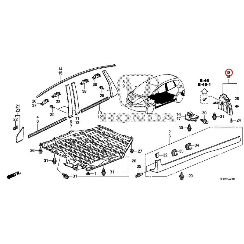 [NEW] JDM HONDA FIT GE8 2012 Molding/Side Sill Garnish GENUINE OEM - Image 28