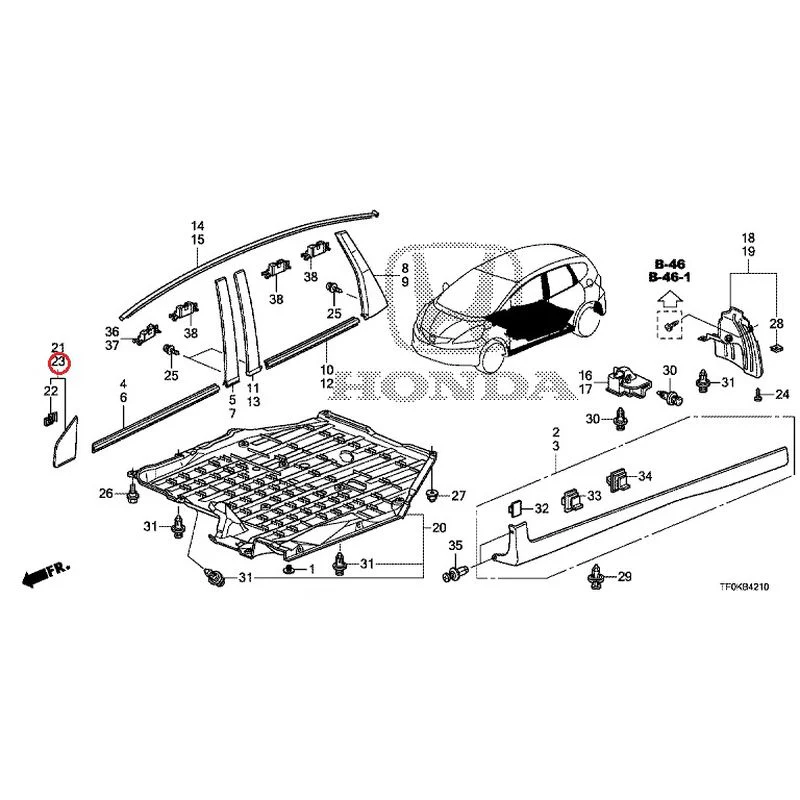 [NEW] JDM HONDA FIT GE8 2012 Molding/Side Sill Garnish GENUINE OEM - Image 32