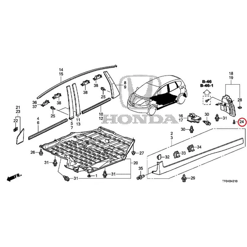 [NEW] JDM HONDA FIT GE8 2012 Molding/Side Sill Garnish GENUINE OEM - Image 33