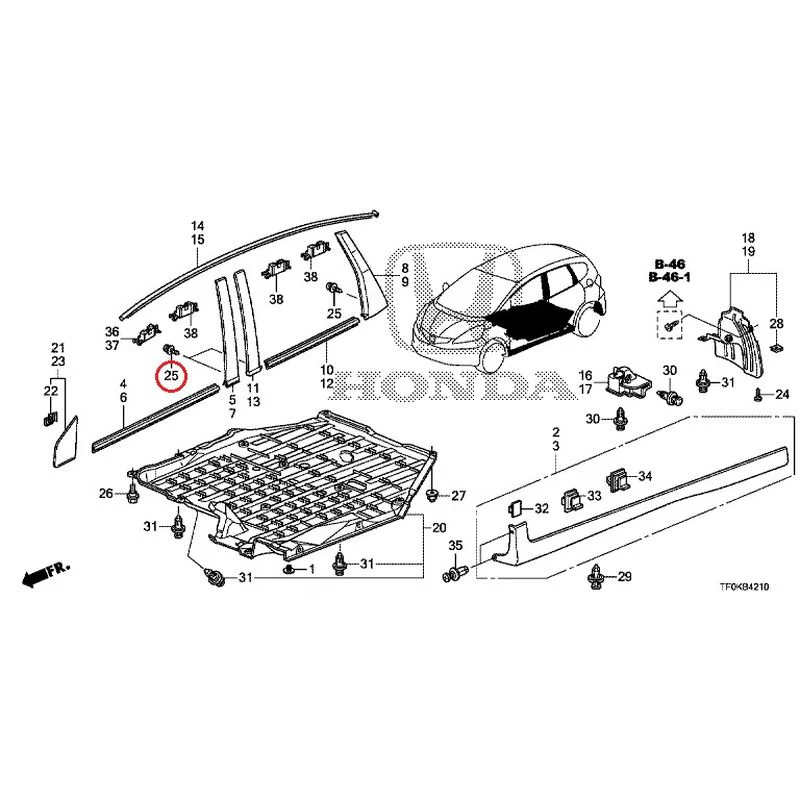 [NEW] JDM HONDA FIT GE8 2012 Molding/Side Sill Garnish GENUINE OEM - Image 34