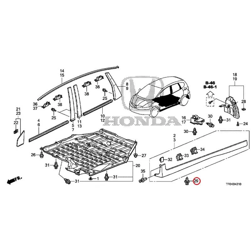 [NEW] JDM HONDA FIT GE8 2012 Molding/Side Sill Garnish GENUINE OEM - Image 36