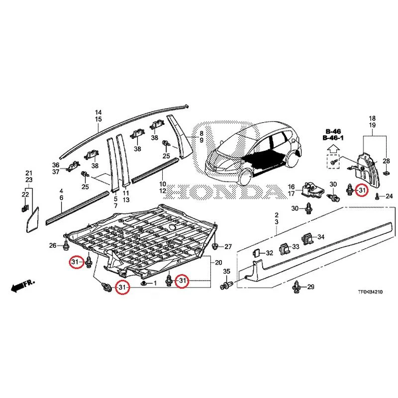 [NEW] JDM HONDA FIT GE8 2012 Molding/Side Sill Garnish GENUINE OEM - Image 38