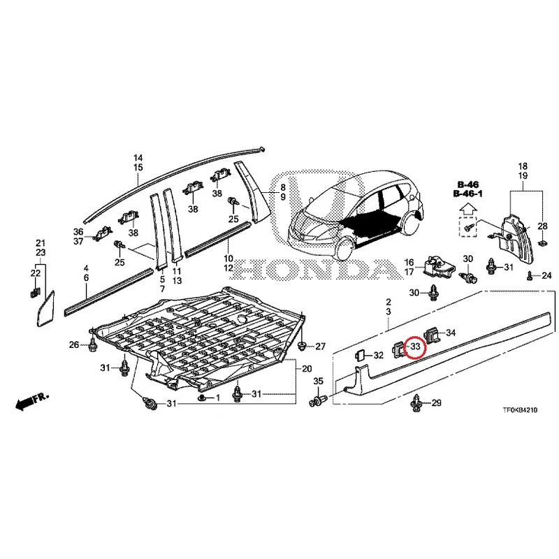 [NEW] JDM HONDA FIT GE8 2012 Molding/Side Sill Garnish GENUINE OEM - Image 40
