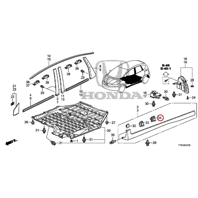 [NEW] JDM HONDA FIT GE8 2012 Molding/Side Sill Garnish GENUINE OEM - Image 41
