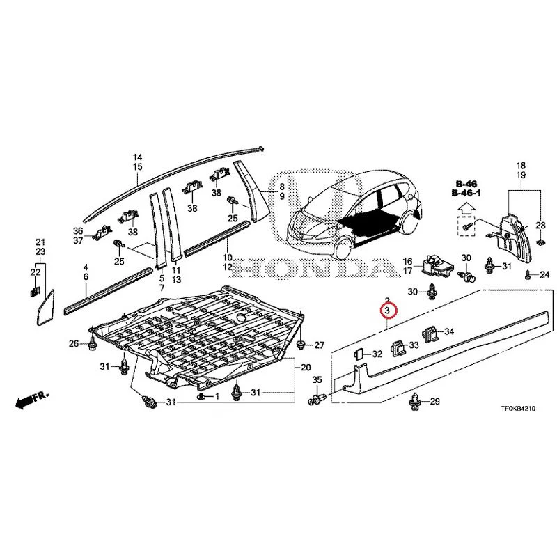[NEW] JDM HONDA FIT GE8 2012 Molding/Side Sill Garnish GENUINE OEM - Image 8