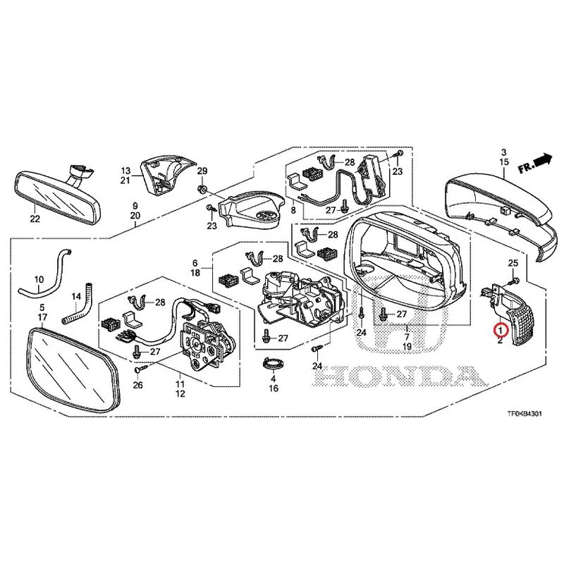 [NEW] JDM HONDA FIT GE8 2012 Mirrors (Auto-Turn) GENUINE OEM - Image 2