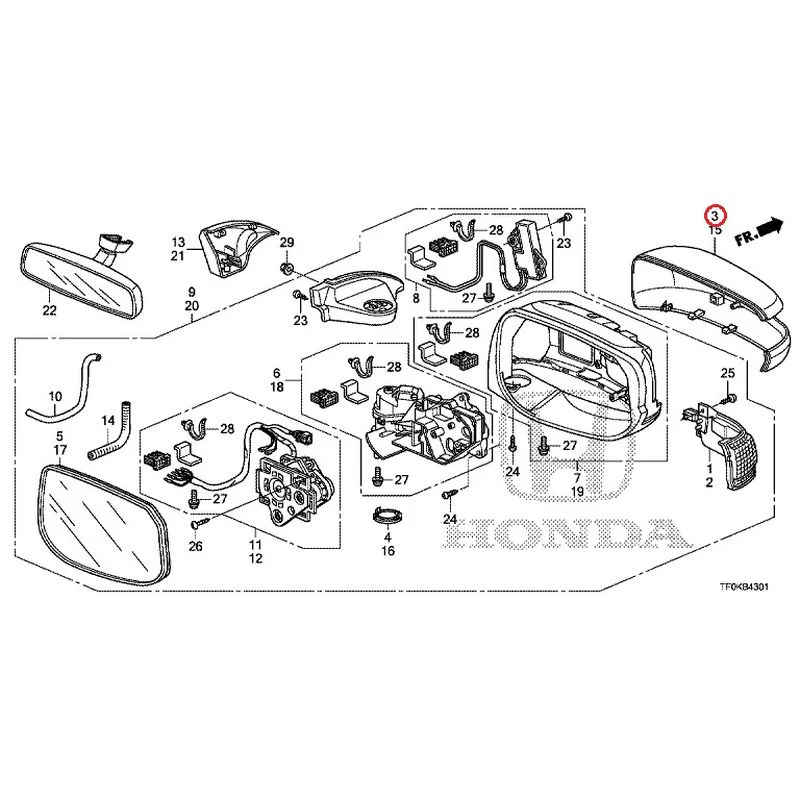[NEW] JDM HONDA FIT GE8 2012 Mirrors (Auto-Turn) GENUINE OEM - Image 4