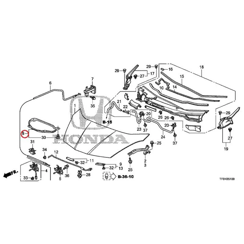 [NEW] JDM HONDA FIT GE8 2012 Hood GENUINE OEM - Image 8