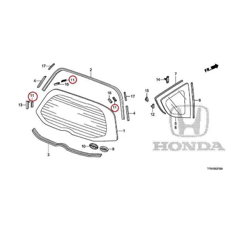 [NEW] JDM HONDA FIT GE8 2012 Rear Windshield Glass/Quarter Glass GENUINE OEM - Image 11