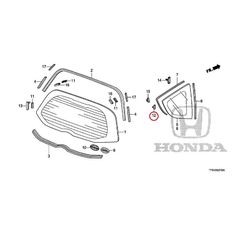 [NEW] JDM HONDA FIT GE8 2012 Rear Windshield Glass/Quarter Glass GENUINE OEM - Image 12