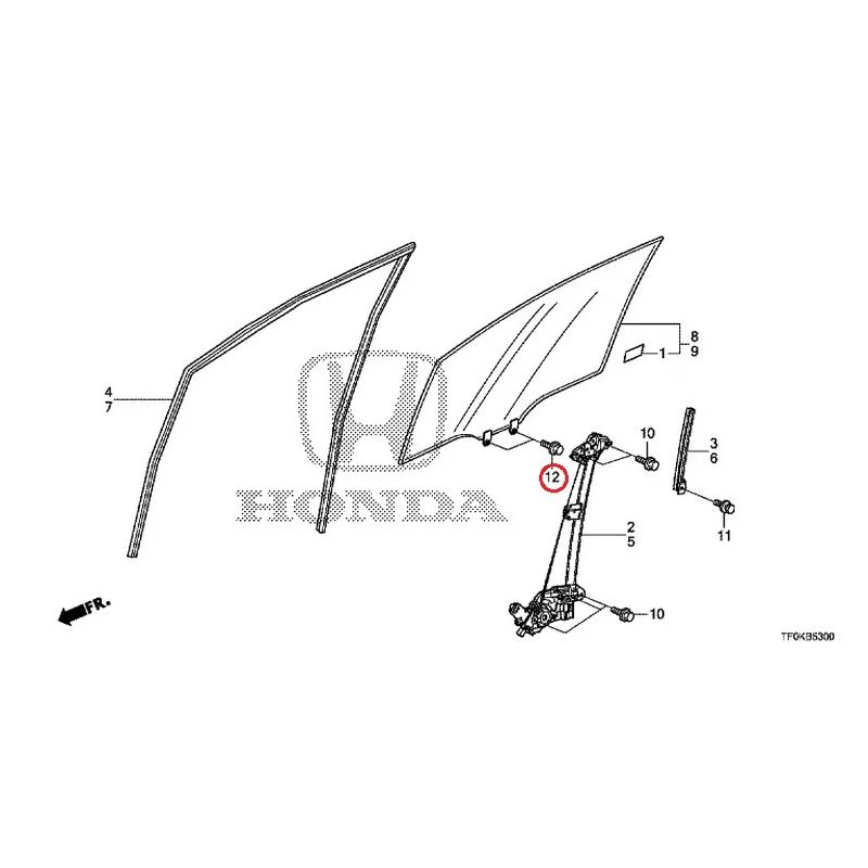 [NEW] JDM HONDA FIT GE8 2012 Front Door Glass/Regulator GENUINE OEM - Image 15