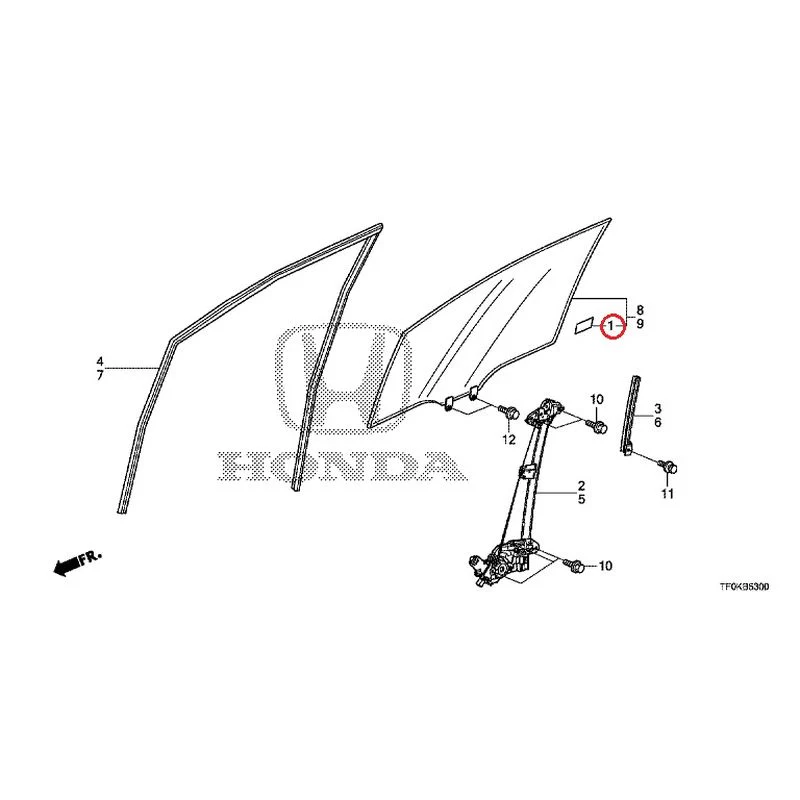 [NEW] JDM HONDA FIT GE8 2012 Front Door Glass/Regulator GENUINE OEM - Image 2