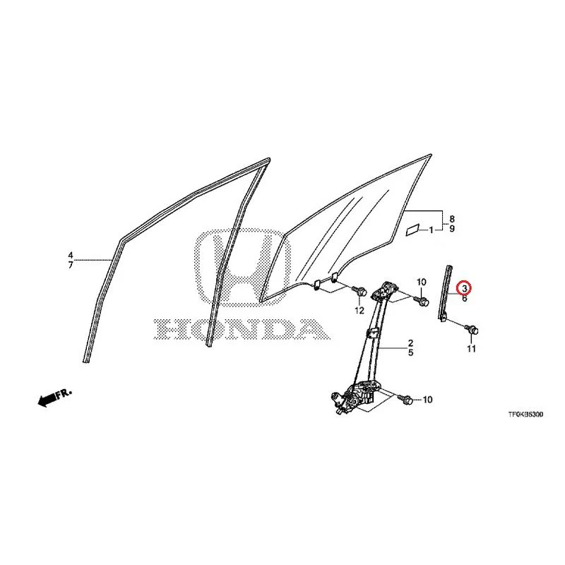 [NEW] JDM HONDA FIT GE8 2012 Front Door Glass/Regulator GENUINE OEM - Image 4