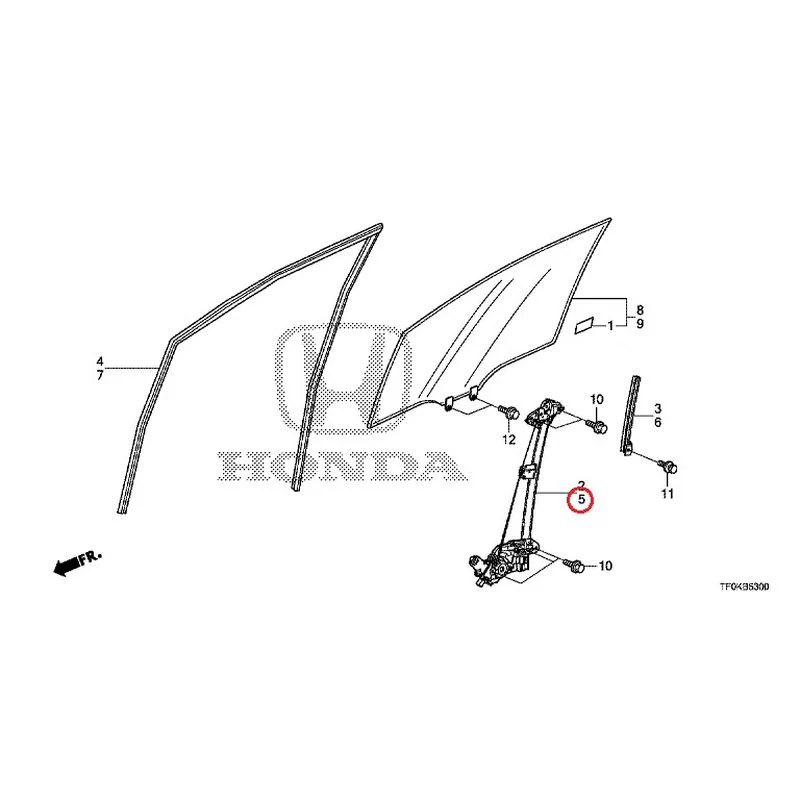 [NEW] JDM HONDA FIT GE8 2012 Front Door Glass/Regulator GENUINE OEM - Image 6