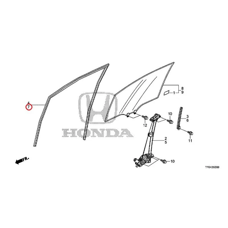 [NEW] JDM HONDA FIT GE8 2012 Front Door Glass/Regulator GENUINE OEM - Image 8