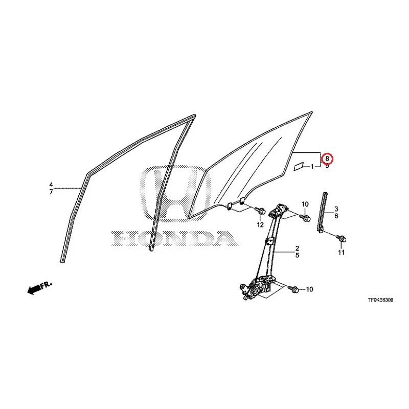 [NEW] JDM HONDA FIT GE8 2012 Front Door Glass/Regulator GENUINE OEM - Image 9
