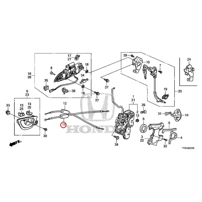 [NEW] JDM HONDA FIT GE8 2012 Front Door Locks/Outer Handles GENUINE OEM - Image 12