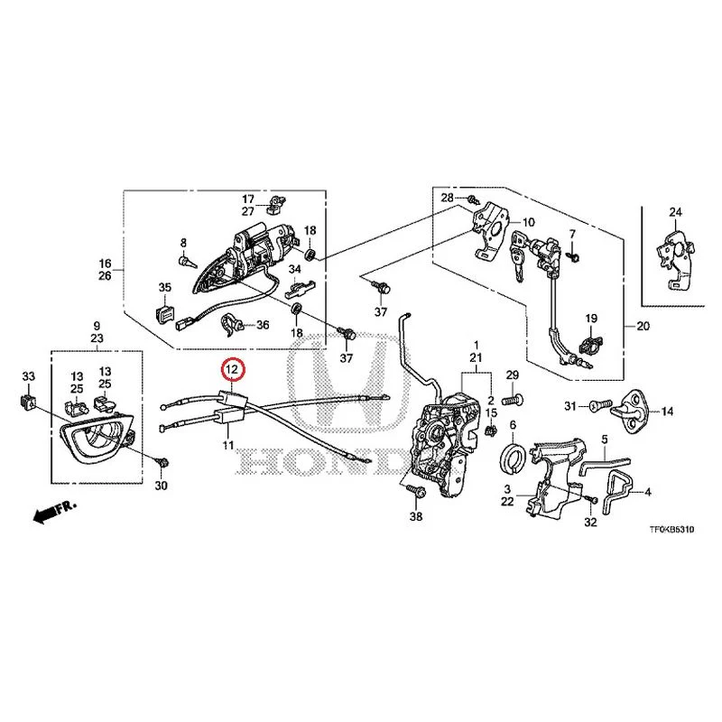 [NEW] JDM HONDA FIT GE8 2012 Front Door Locks/Outer Handles GENUINE OEM - Image 13