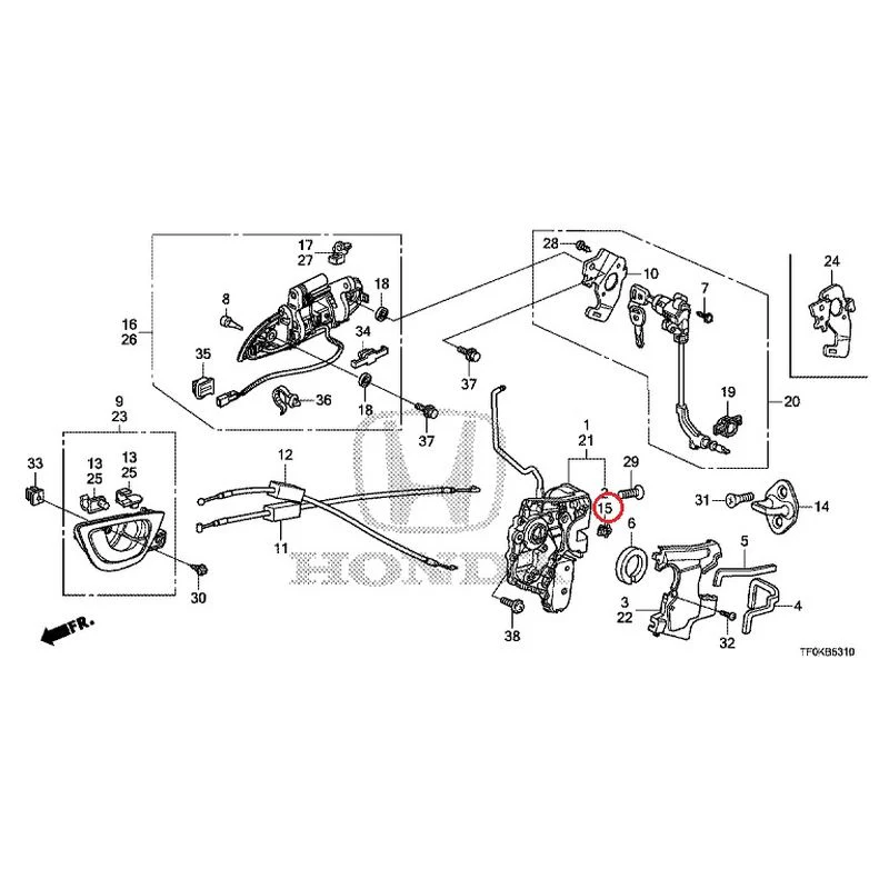 [NEW] JDM HONDA FIT GE8 2012 Front Door Locks/Outer Handles GENUINE OEM - Image 16