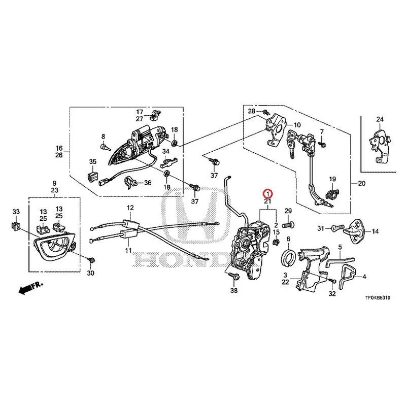 [NEW] JDM HONDA FIT GE8 2012 Front Door Locks/Outer Handles GENUINE OEM - Image 2