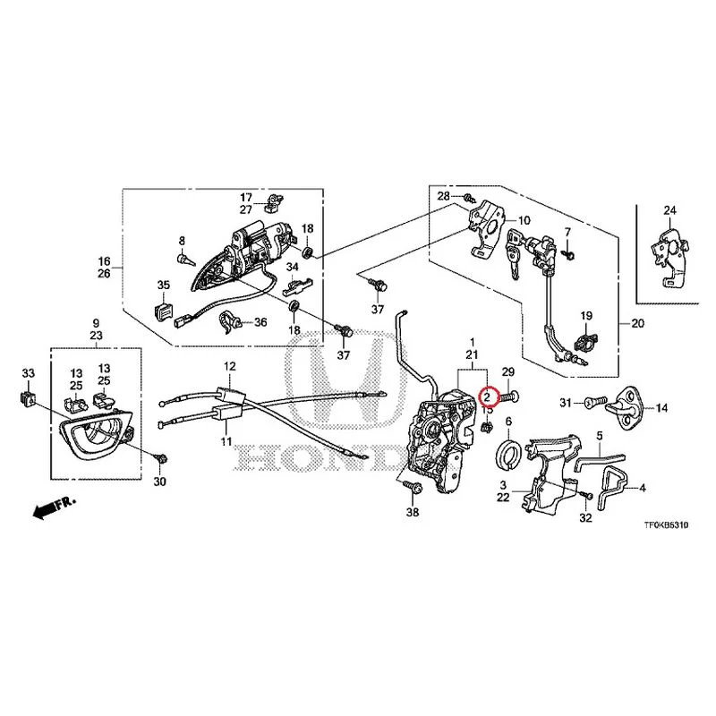 [NEW] JDM HONDA FIT GE8 2012 Front Door Locks/Outer Handles GENUINE OEM - Image 3