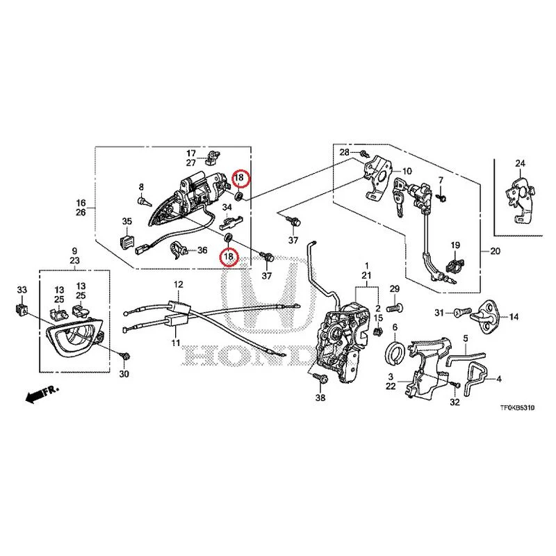 [NEW] JDM HONDA FIT GE8 2012 Front Door Locks/Outer Handles GENUINE OEM - Image 30
