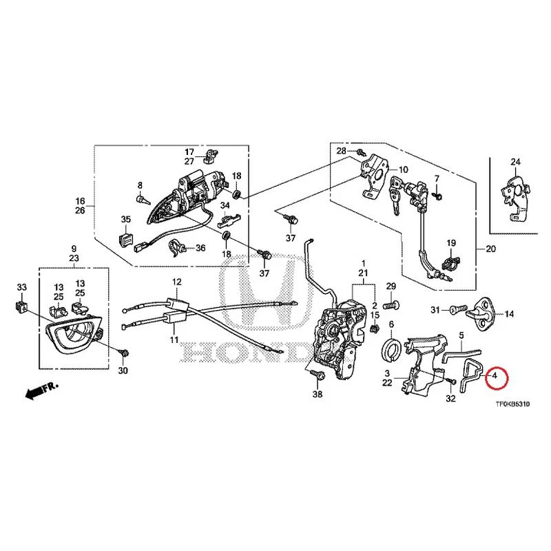 [NEW] JDM HONDA FIT GE8 2012 Front Door Locks/Outer Handles GENUINE OEM - Image 5