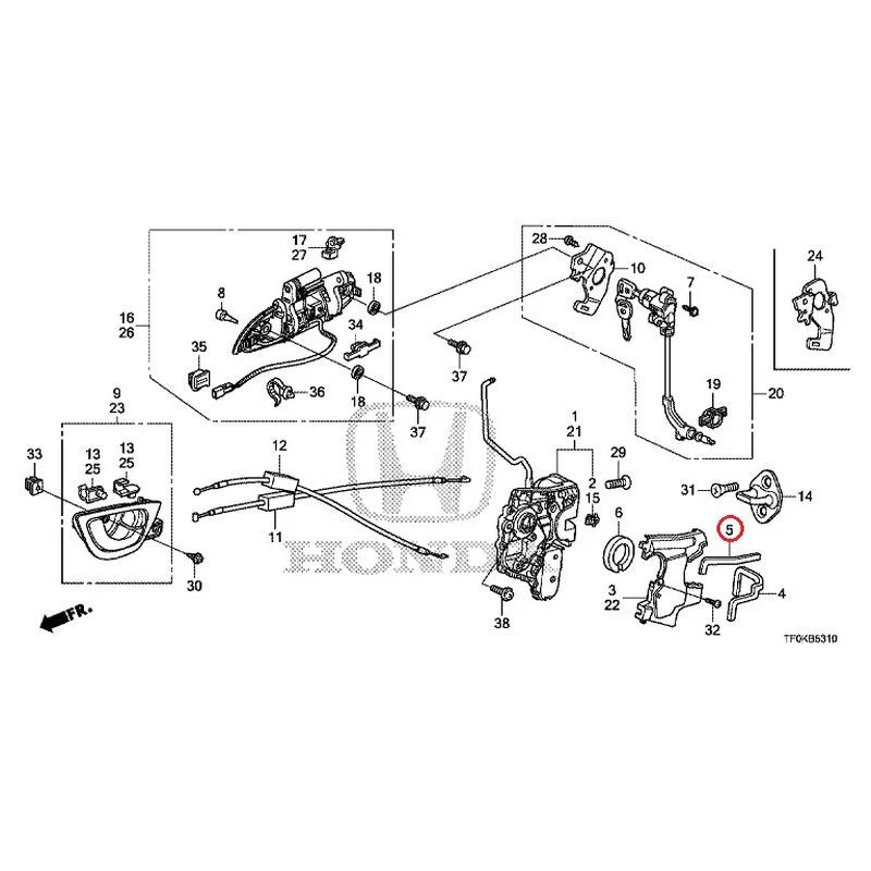 [NEW] JDM HONDA FIT GE8 2012 Front Door Locks/Outer Handles GENUINE OEM - Image 6