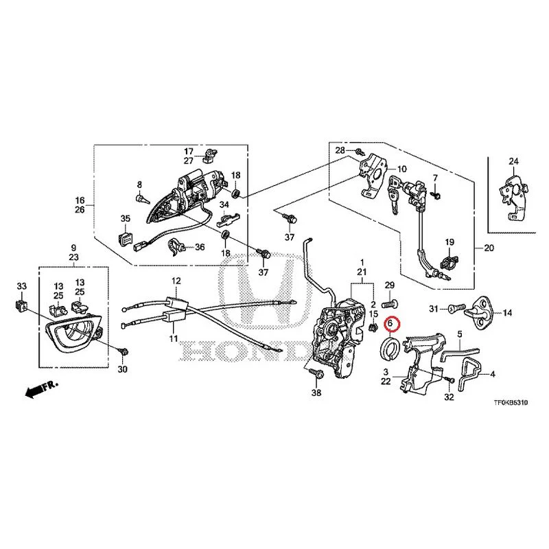 [NEW] JDM HONDA FIT GE8 2012 Front Door Locks/Outer Handles GENUINE OEM - Image 7