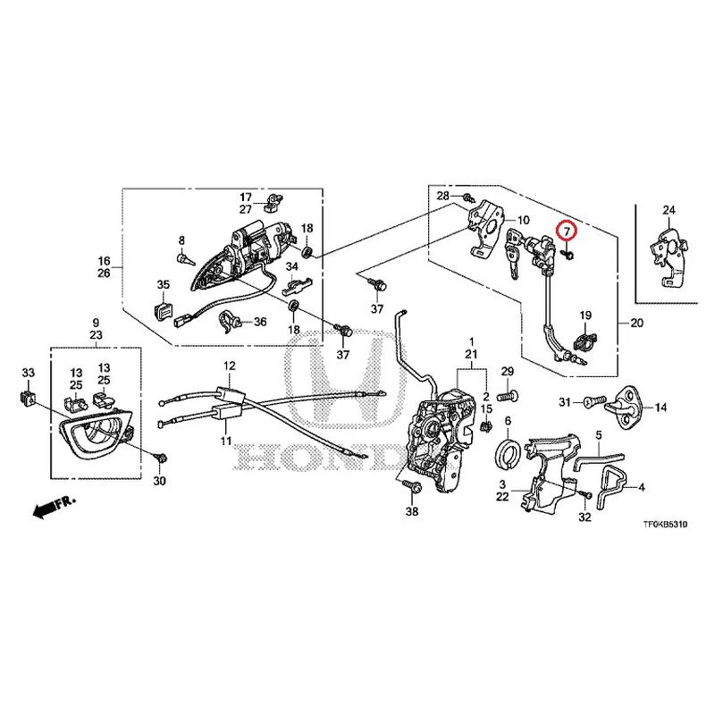 [NEW] JDM HONDA FIT GE8 2012 Front Door Locks/Outer Handles GENUINE OEM - Image 8