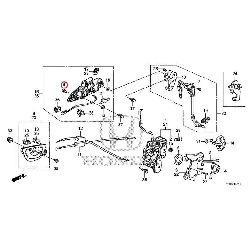 [NEW] JDM HONDA FIT GE8 2012 Front Door Locks/Outer Handles GENUINE OEM - Image 9