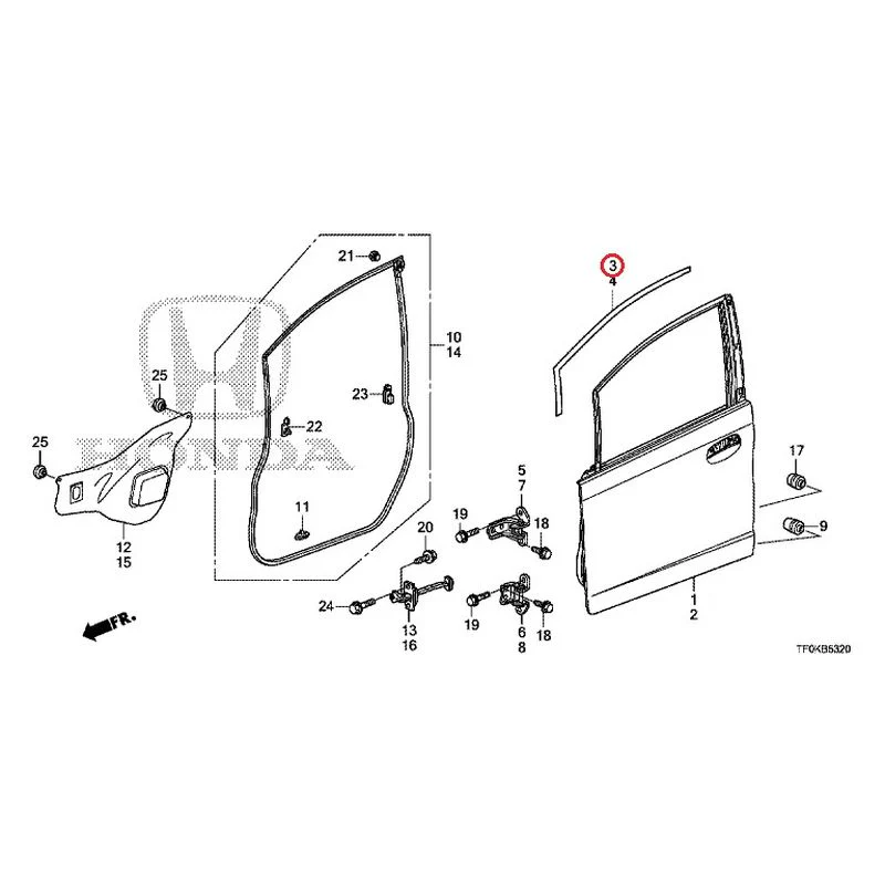 [NEW] JDM HONDA FIT GE8 2012 Front Door Panel GENUINE OEM - Image 4