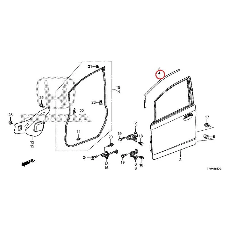 [NEW] JDM HONDA FIT GE8 2012 Front Door Panel GENUINE OEM - Image 5