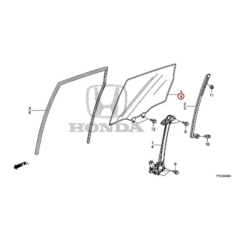 [NEW] JDM HONDA FIT GE8 2012 Rear Door Glass/Regulator GENUINE OEM - Image 9