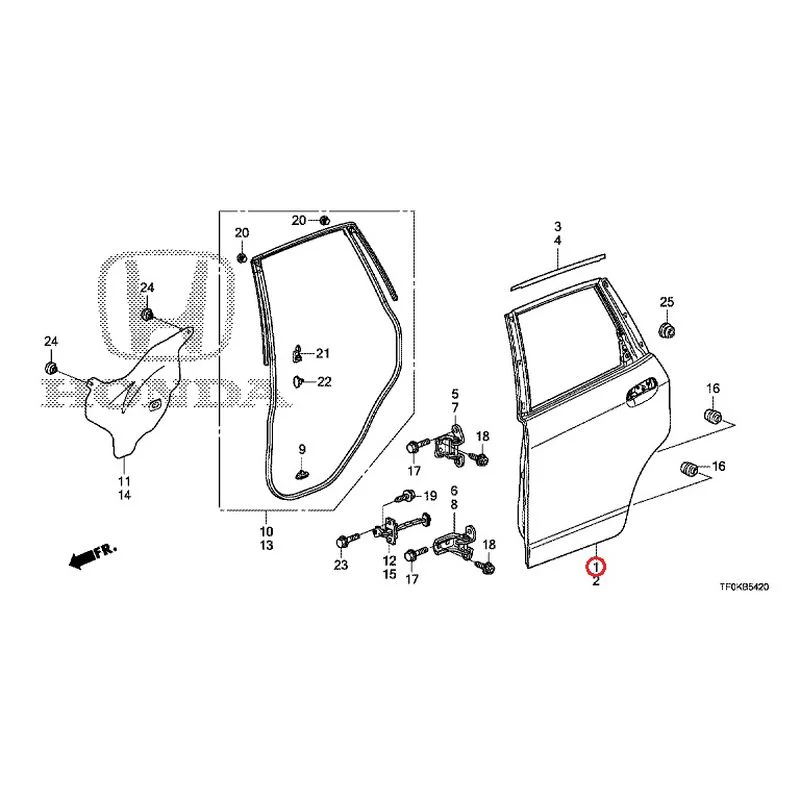 [NEW] JDM HONDA FIT GE8 2012 Rear Door Panel GENUINE OEM - Image 2