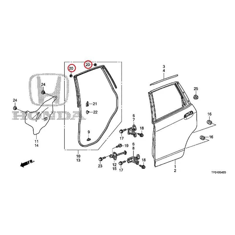 [NEW] JDM HONDA FIT GE8 2012 Rear Door Panel GENUINE OEM - Image 22