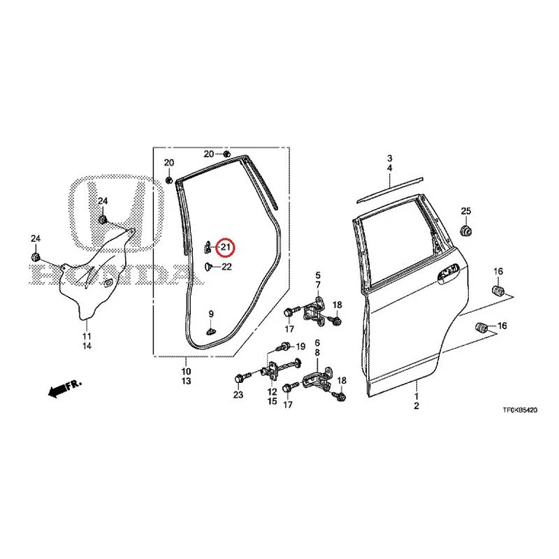 [NEW] JDM HONDA FIT GE8 2012 Rear Door Panel GENUINE OEM - Image 23