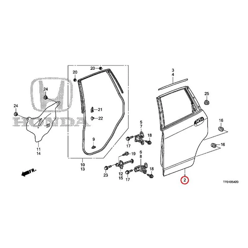[NEW] JDM HONDA FIT GE8 2012 Rear Door Panel GENUINE OEM - Image 3