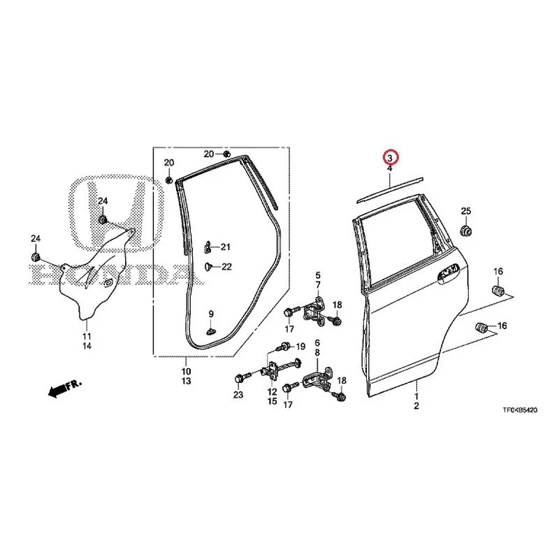 [NEW] JDM HONDA FIT GE8 2012 Rear Door Panel GENUINE OEM - Image 4