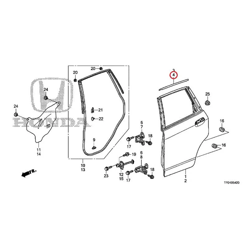 [NEW] JDM HONDA FIT GE8 2012 Rear Door Panel GENUINE OEM - Image 5