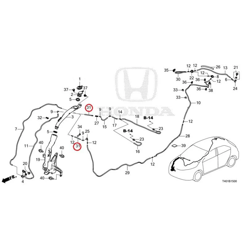 [NEW] JDM HONDA CIVIC FL5 2023 Windshield Washer GENUINE OEM - Image 32