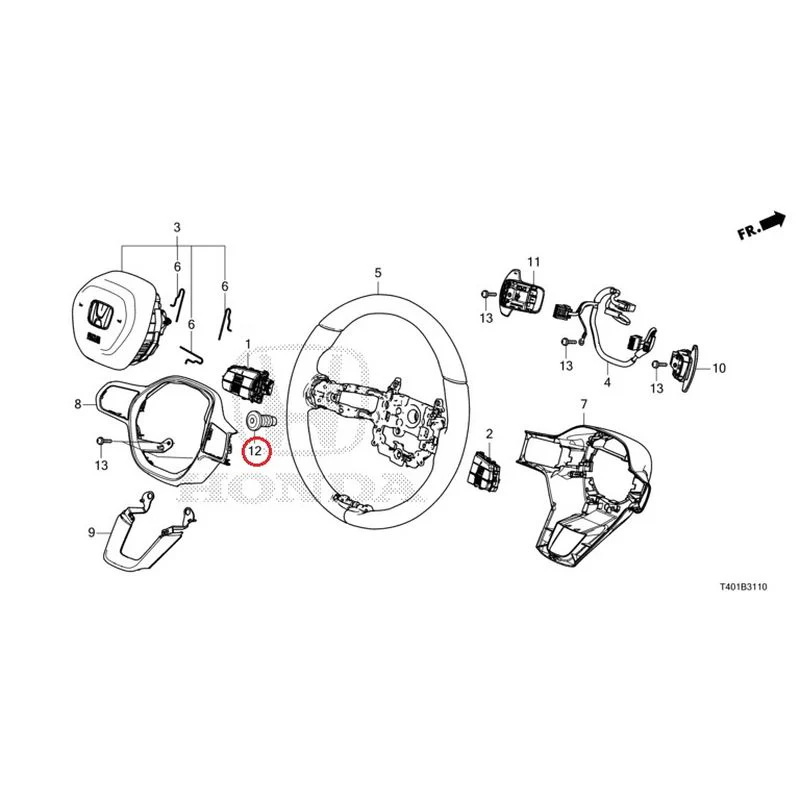 [NEW] JDM HONDA CIVIC FL5 2023 Steering Wheel (SRS) GENUINE OEM - Image 11
