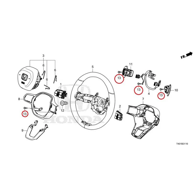 [NEW] JDM HONDA CIVIC FL5 2023 Steering Wheel (SRS) GENUINE OEM - Image 12
